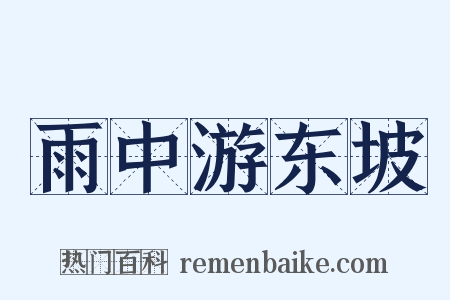 雨中游东坡是什么意思的图片
